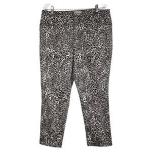 Chico's leopard print ankle length pants, stretch cotton, size 2.5 (large/14)